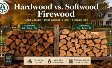 Hardwood vs. Softwood Firewood: Cord Volume, Heat Output (BTUs), and Storage Tips